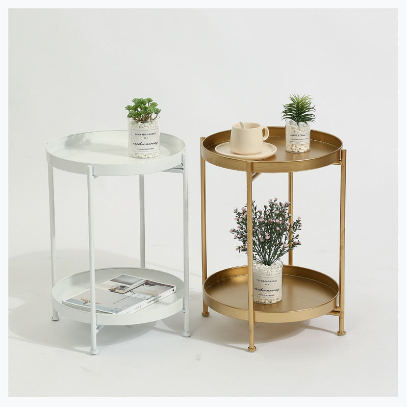 Nordic Simple Iron Double-layer Tea Table