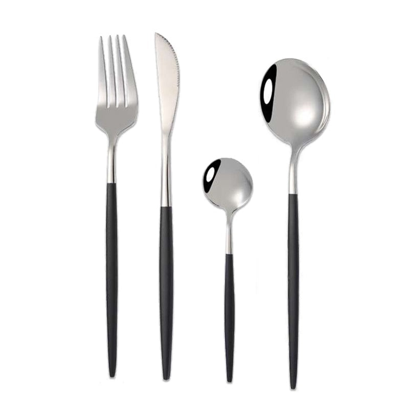 4pcs Black Tableware Cutlery-Set