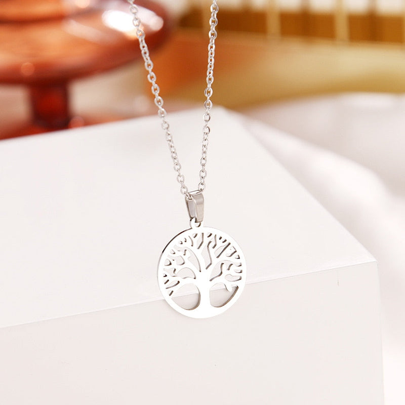 Tree of Life Round Pendant Necklaces