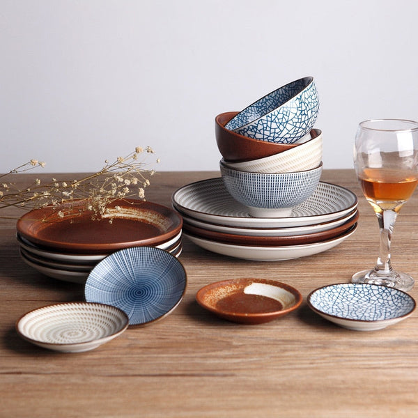 Japanese Traditional Style Ceramic Dinner Plates