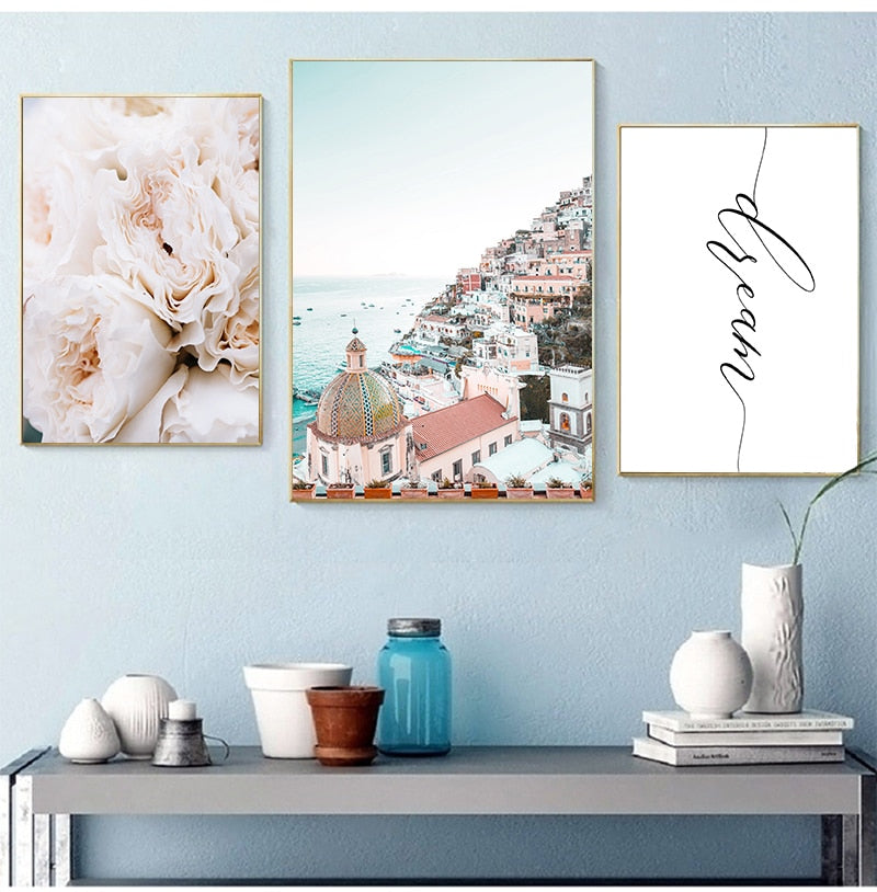 Italy Amalfi Coast Flower Poster