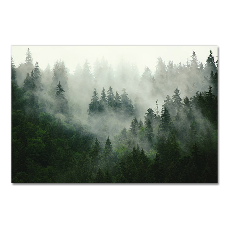 Fog Forest Canvas Painting