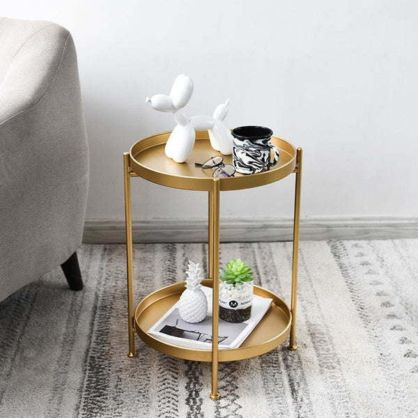 Nordic Simple Iron Double-layer Tea Table