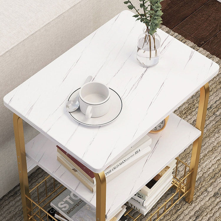 Wood Marble Texture Coffee Table