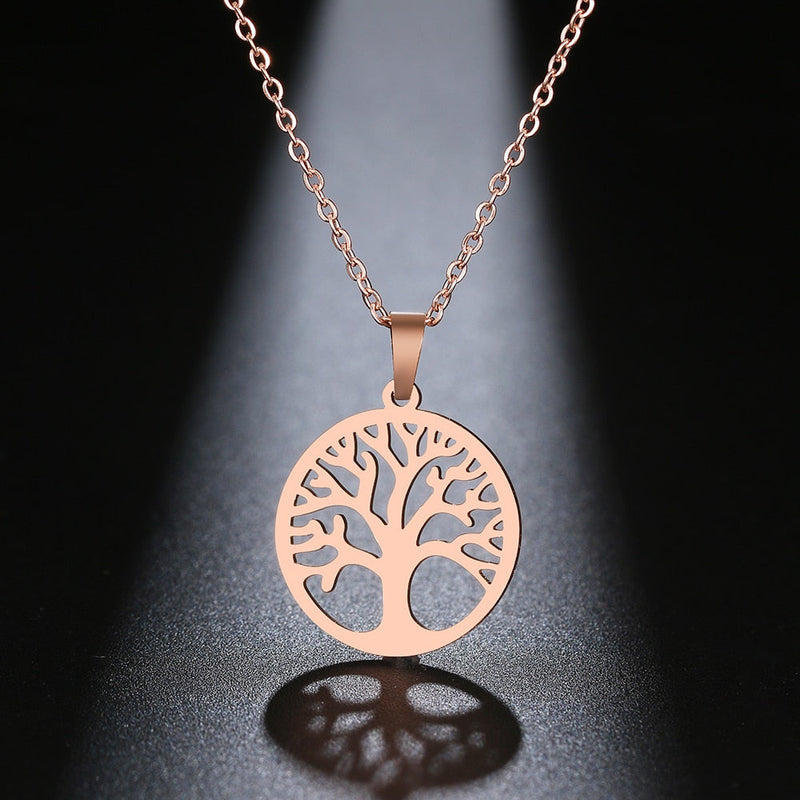 Tree of Life Round Pendant Necklaces