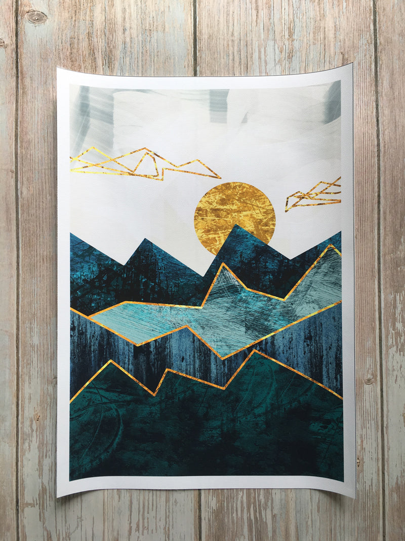 Golden Sun Art Poster Print Wall