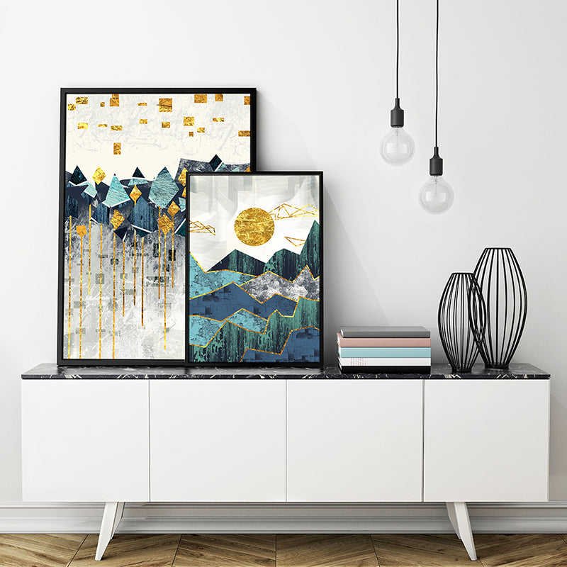 Golden Sun Art Poster Print Wall