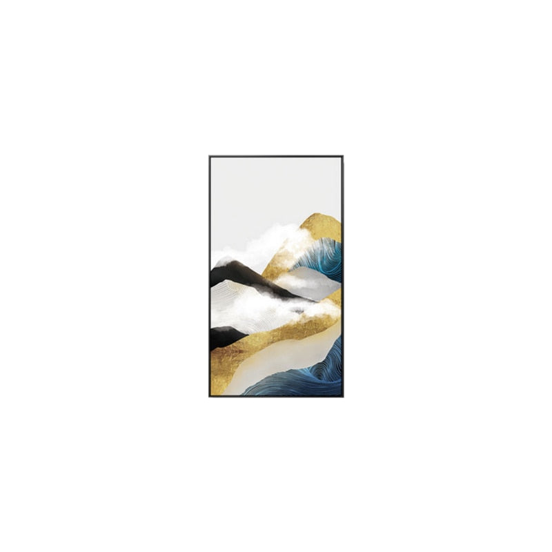 Golden Mountain Landscape Wall Art Canvas