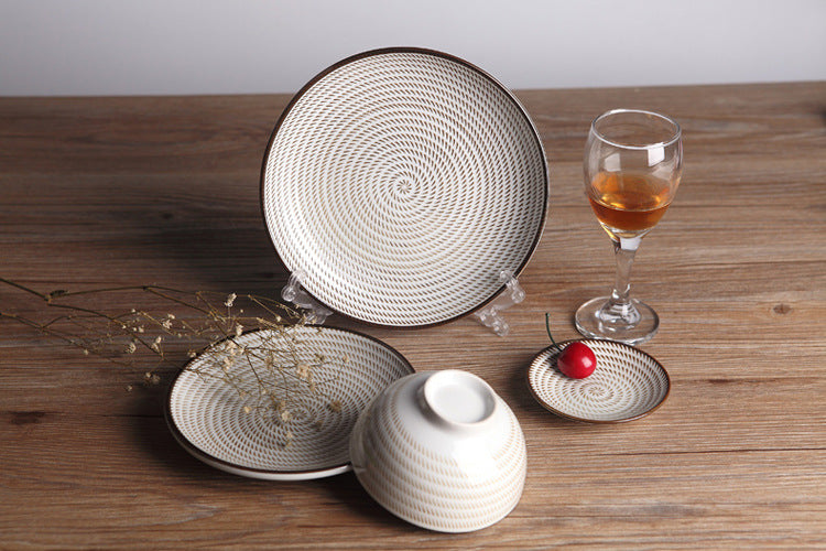 Japanese Traditional Style Ceramic Dinner Plates