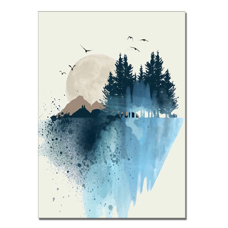 Abstract Mountain Canvas Poster