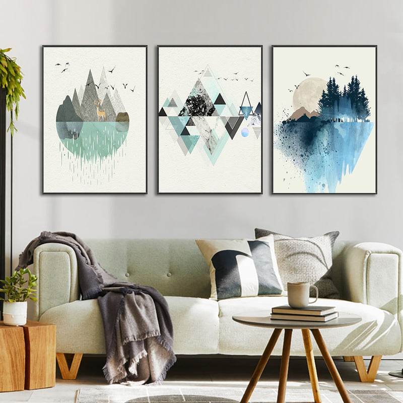 Abstract Mountain Canvas Poster