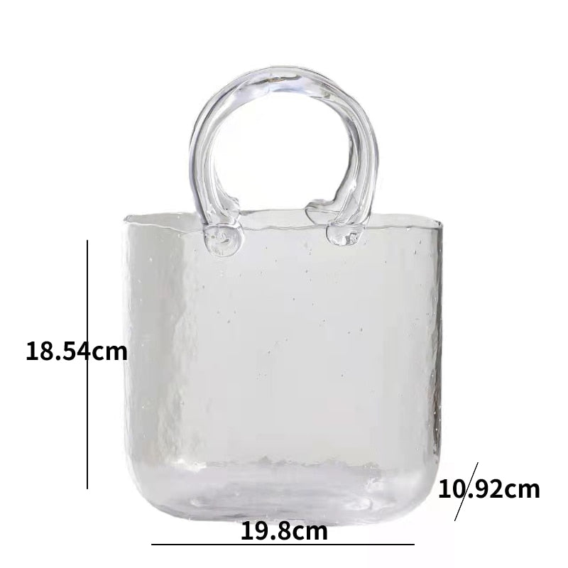 Clear Handbag Shaped Vase