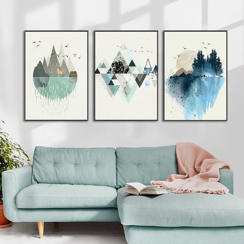 Abstract Mountain Canvas Poster