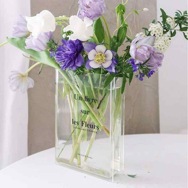 Book Flower Vase Clear