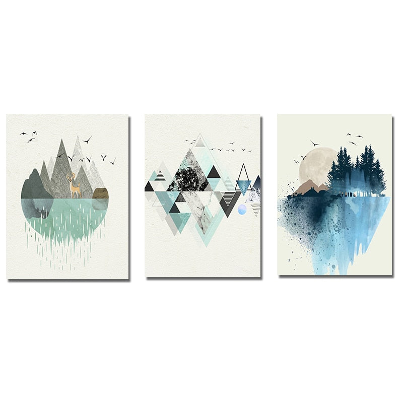 Abstract Mountain Canvas Poster