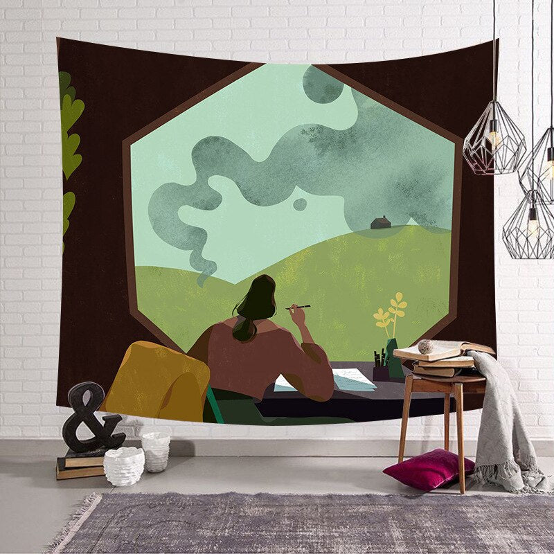 Nordic Fresh Art Background Tapestry