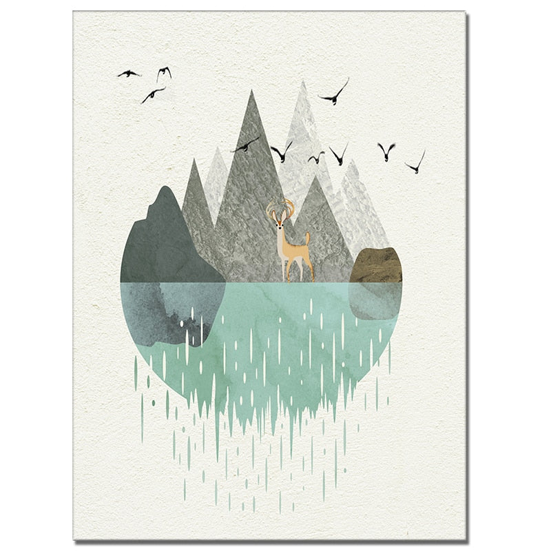 Abstract Mountain Canvas Poster