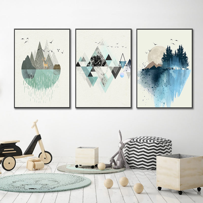 Abstract Mountain Canvas Poster